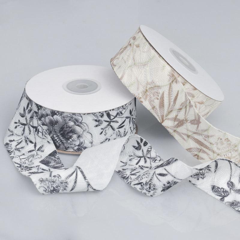 DIY Dekorative Verzierungen Romantisch und Gemütlich Antike Spitze Bedrucktes Band DIY Schleife Handgemachtes Dekoratives Band Geschenk Kuchen Strauß Verpackungsband
