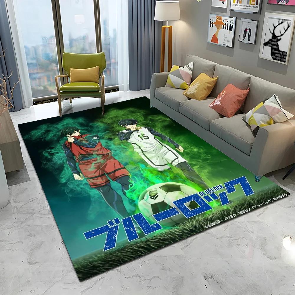 Blue Lock Football Anime Cartoon Carpet Rug for Home Living Room Bedroom Sofa Doormat Decor,kid Play Area Rug Non-slip Floor Mat