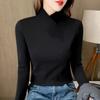 Autumn Winter Fashion Simple Double-Sided Thermal Base Shirt for Women New Slim Fit Stylish Half Turtleneck Long Sleeve T-Shirt Top