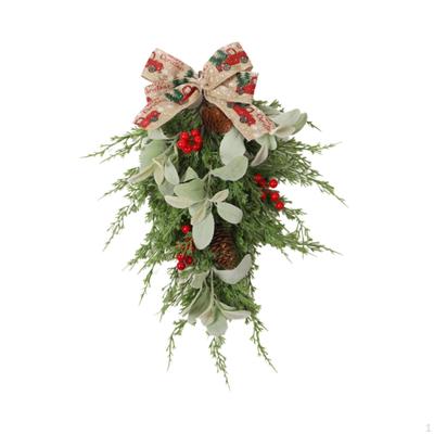 Christmas Swag Garland Lightweight Artificial Outdoor Hanging Door Wreath for Festivals