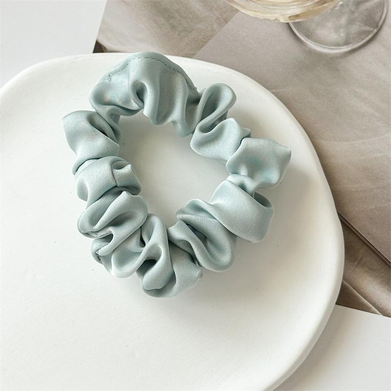 Shimmering Surface Solid Color Hair Ties Lustrous Fine Pleats High Density Elasticity Sophisticated Evening Wear Accessories