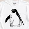 Black Ink Penguin T-Shirt | Minimal Animal Illustration, Monochrome Tee
