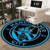 Manchester City Sky Blue Ship Rose Crest Circular Area Rug Premier League Football Round Floor Carpet Gaming Chair Living Room Bedroom Decor Mat