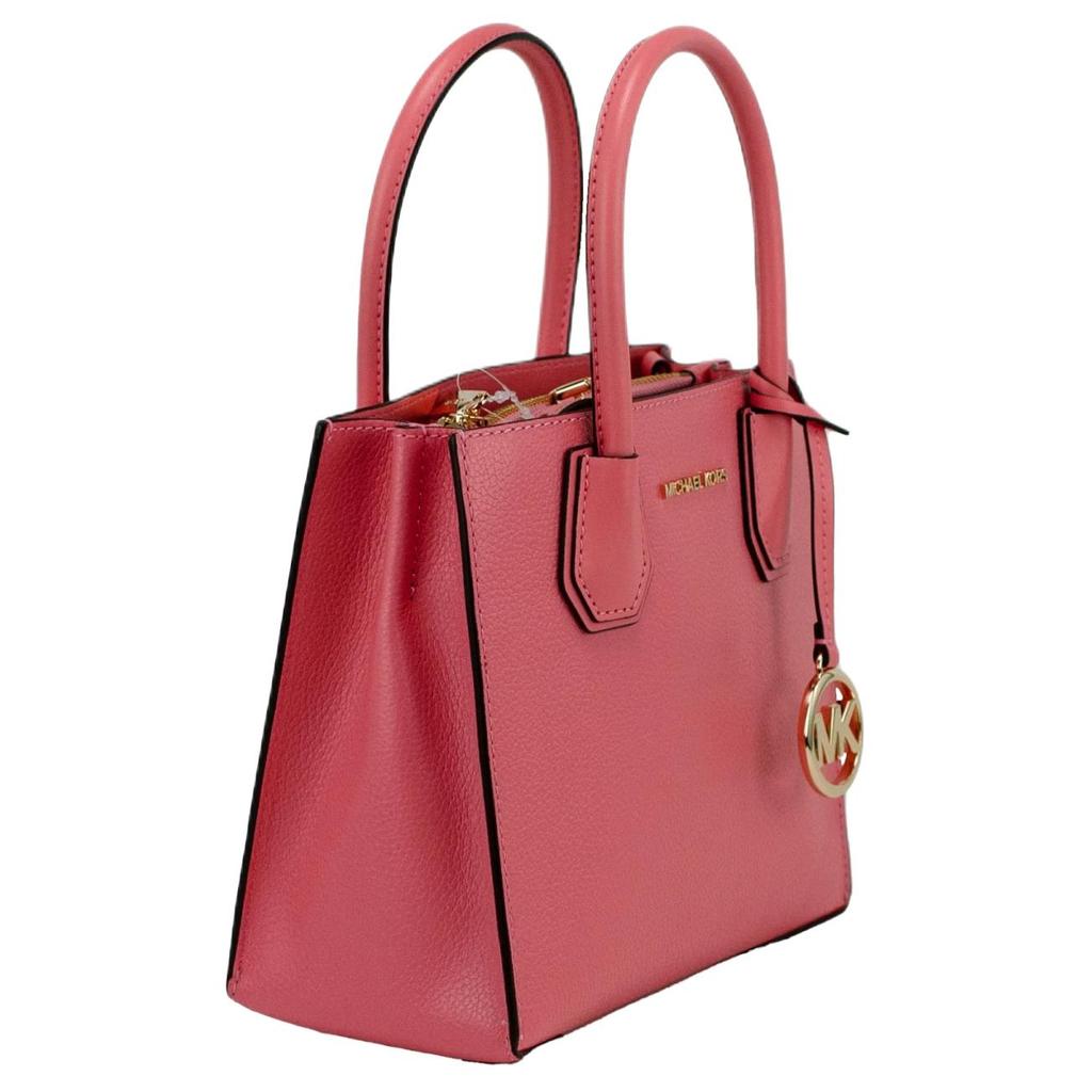 Michael Kors Mercer Litchi Grain Leather One Shoulder Handbag Medium Womens Grapefruit 35S1GM9M2L-GRAPEFRUIT
