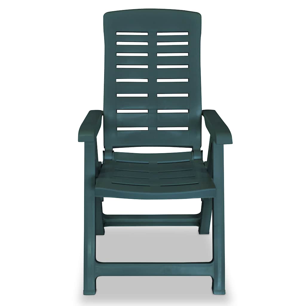 vidaXL Foldable Sun Loungers, 2 Pieces, Plastic, Green