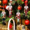 Nutcracker Soldier Pendant Wooden Nutcracker Hanging Ornament Painted Festive Decoration for Christmas Tree New Year Gifts Party Decor