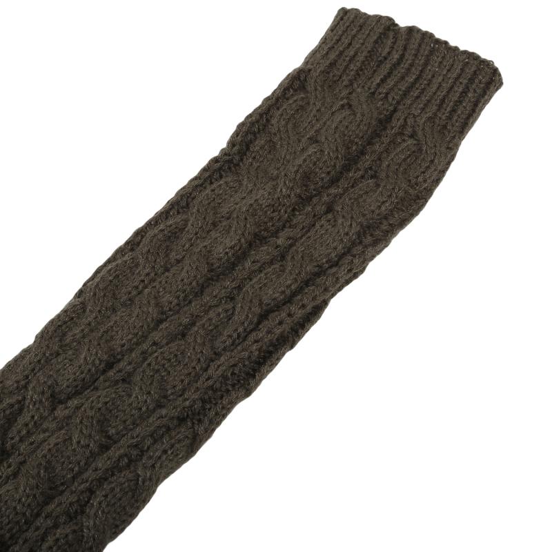 1 Pair Long Knitted Unisex Half Finger Gloves Women Girls Autumn Winter Arm Warmers Solid Color Elbow Warm Mitts