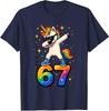 Unicorn Dabbing 67 Six Seven Meme Funny Unisex T-Shirt