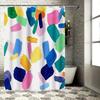 Brightly Colored Shower Curtain with Brush Strokes for Bathroom Decor Waterproof Fabric Print In Various Colors Available Sizes