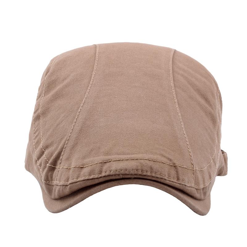 Twill Forward Hat Men'S Washed Cotton Solid Color British Cap Beret Women'S Spring Summer Outdoor Sun Hat
