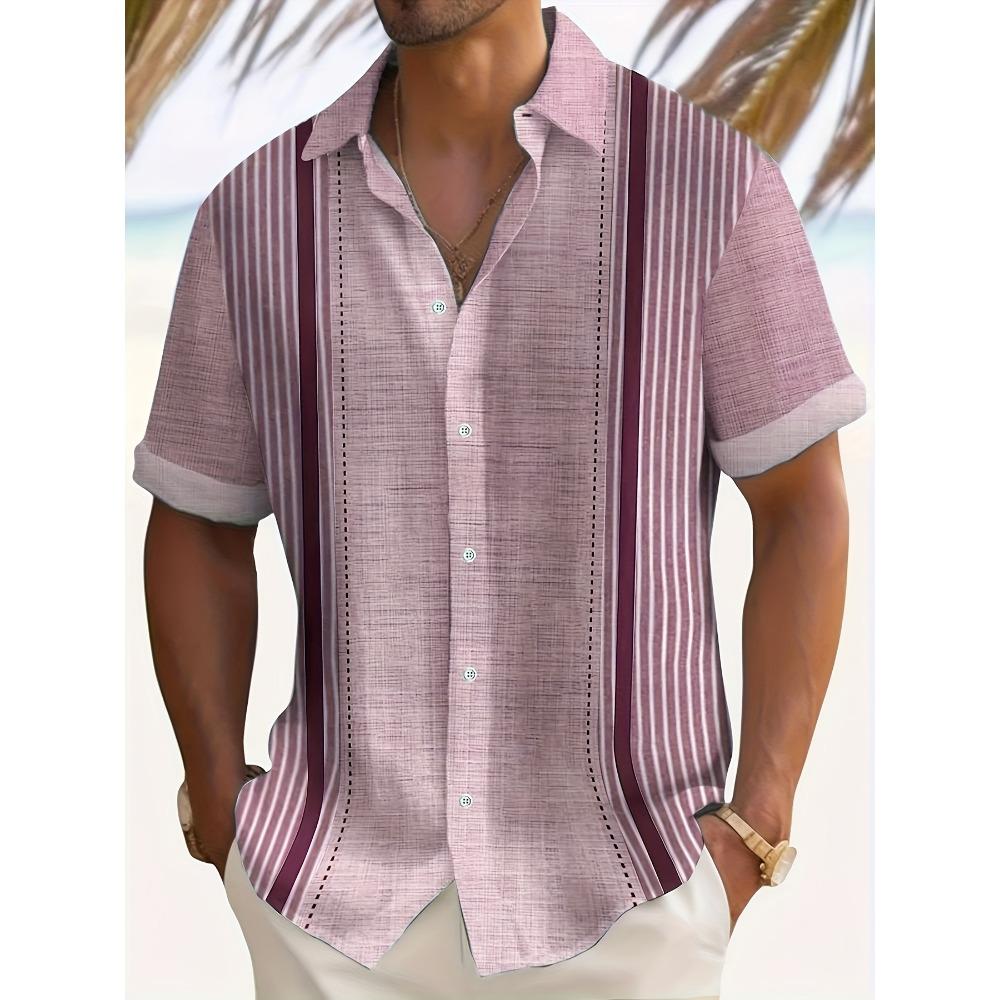 The New Men's Short-sleeved Shirt for Summer  Is Breathable Lightweight Casual and Refreshing with 3D Printing