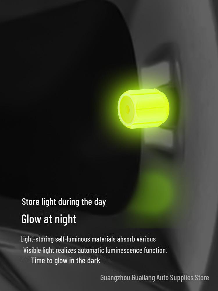 Luminous Valve Cap for Car & Motorcycle Tires - Multi-color (Green, Pink, Blue, Yellow)