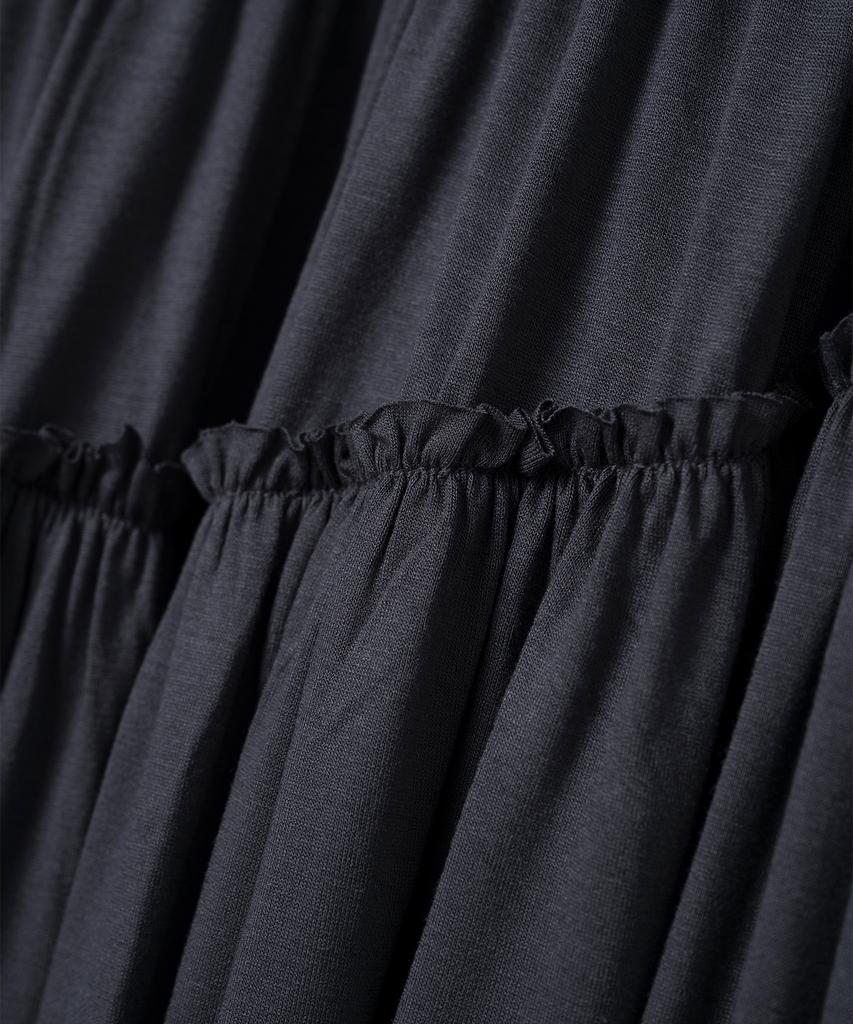 Milo Woman Jersey Shirred Maxi Dress [Charcoal]