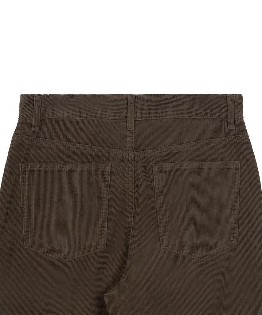 EXCONTAINER One-Pleat Wide Corduroy Pants (Brown)