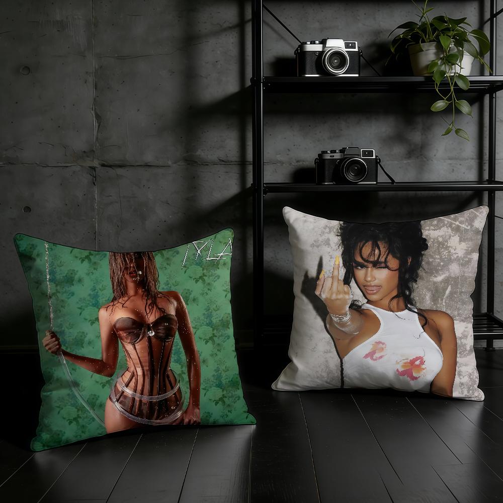 Pop Singer TTyla Cushion Cover Birthday Anniversary Gifts Double Sided Printed Zipper Cushion Cover Soft Skin Bedding