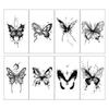 JELUNA Semi-permanent Chic Black Butterfly Shape Self Body Point Tattoo Sticker 8-Piece Set 1 Set T-194