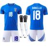 European Cup Italian Home Football Uniform Set Jersey No. 14 Chiesa Jr. 18 Barrera National Team
