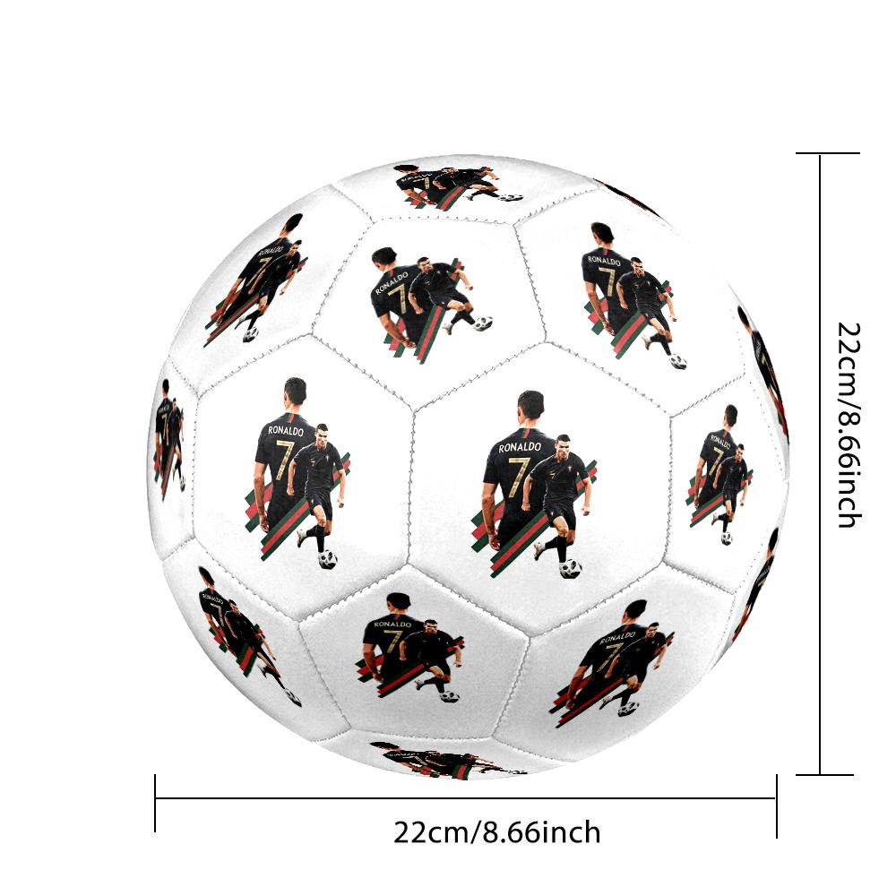 Cristiano Ronaldo Fußball Größe 5, maschinengenäht, für drinnen und draußen geeignet, universell einsetzbar, Geschenk für Fußballbegeisterte, perfektes Geschenk für Freunde und Familie