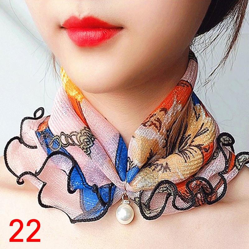 Lace Variety Scarf For Women Lady Silk Chiffon Scarf Lace Gifts Hair Variety Neck Bandana Fashion Scarves EMA