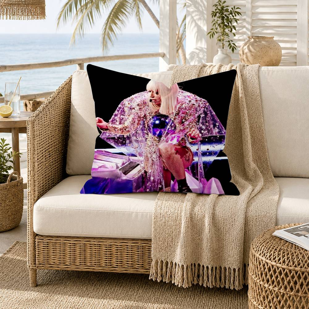 Hot Singer Lady Gaga Pillow Case for Sofa Living Room Home Office Decor Protective Cover