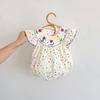 New Summer Baby Colour Dots Bodysuit Infant Sweet Flower Jumpsuit Toddler One Piece