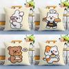 Bakery Animal Cartoon Collection Cushion Cover Linen Pillowcase Soft For Sofa Bed Home Room Decor