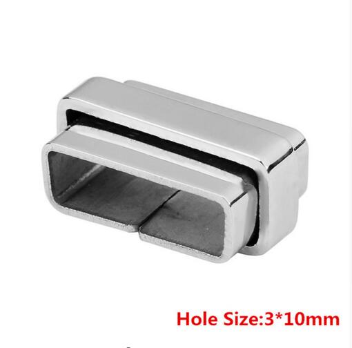 LOULEUR 5pcs/lot Stainless Steel Curved Tube Beads Connectors Fit Flat Leather Cord Spacer Tubes Bead Bracelet Jewelry Making
