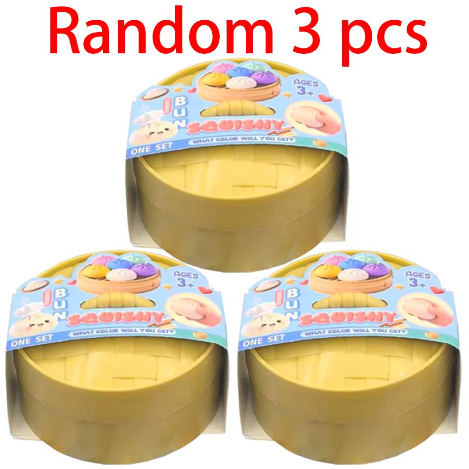 Colorful Dumpling Squishes Stress Balls Reusable Low Rebound Decompression Toys Dough Ball Unique Home Decoration Gifts
