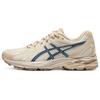Gel-Flux 4 Round Toe Lace-Up Fabric Synthetic Leather Durable Breathable Low-Top Running Shoes Women Sneaker White Blue 1012B632-250