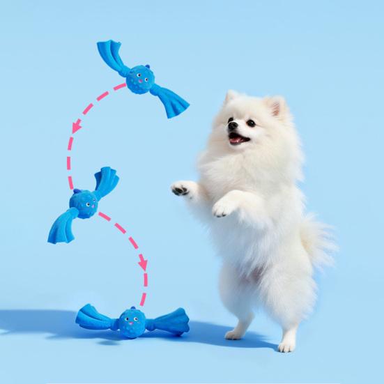 Jouet pour chien en peluche couinant Balle rebondissante Jouet à mâcher pour chien Jouet interactif de tir à la corde pour chiens Nettoyage des dents Dentition des chiots
