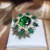 Zircon Flower Ring European and American Fashion Exaggerated Large Personality Trendy Decoration Index Finger Ring