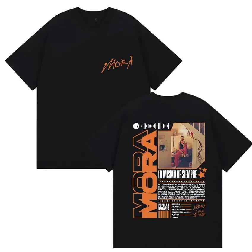 Hip Hop Clothing Oversized Cotton T-shirt Rapper MORA Tour 2026 Merch T Shirt Unisex's Women Vintage High Quality Fashion T-shirts