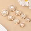 10Pcs Alloy Shiny Rhinestone Pearl Clothing Buttons DIY Clothing Sewing Button Handmade Needlework Decorative Sewing Accessorie