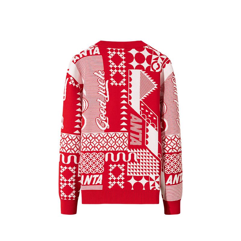 Anta Life Collection Knitwear Unisex Intense Red/Ivory White 152518704-3