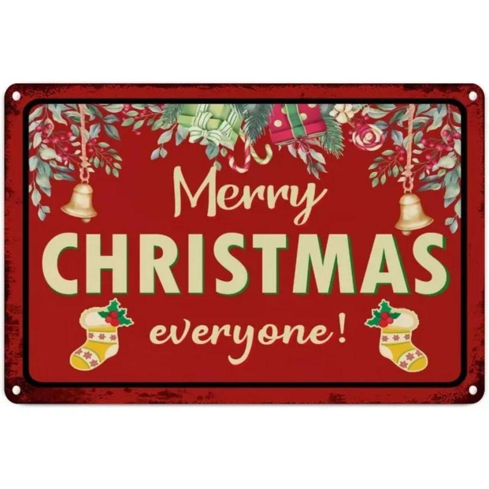 Vrolijk Kerstfeest Kerstman Metalen Bord, Feestelijke Vakantie Wanddecoratie 20x30cm