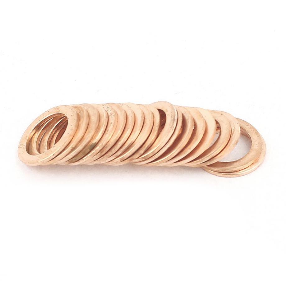 20 Pcs 10mm X 14mm X 1mm Copper Washer Seal Spacer Seal KTY