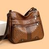 Mittelgroße und alte Taschen Damen Weichleder Mehrfachfach Geflochten Vielseitige Schulter Umhängetasche Lässiger Neuer Damenmode Rucksack