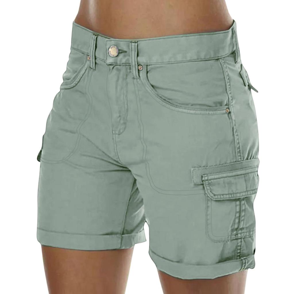 Pantalones cortos cargo casuales para mujer, pantalones cortos de verano para mujer, conjuntos casuales de senderismo con bolsillos
