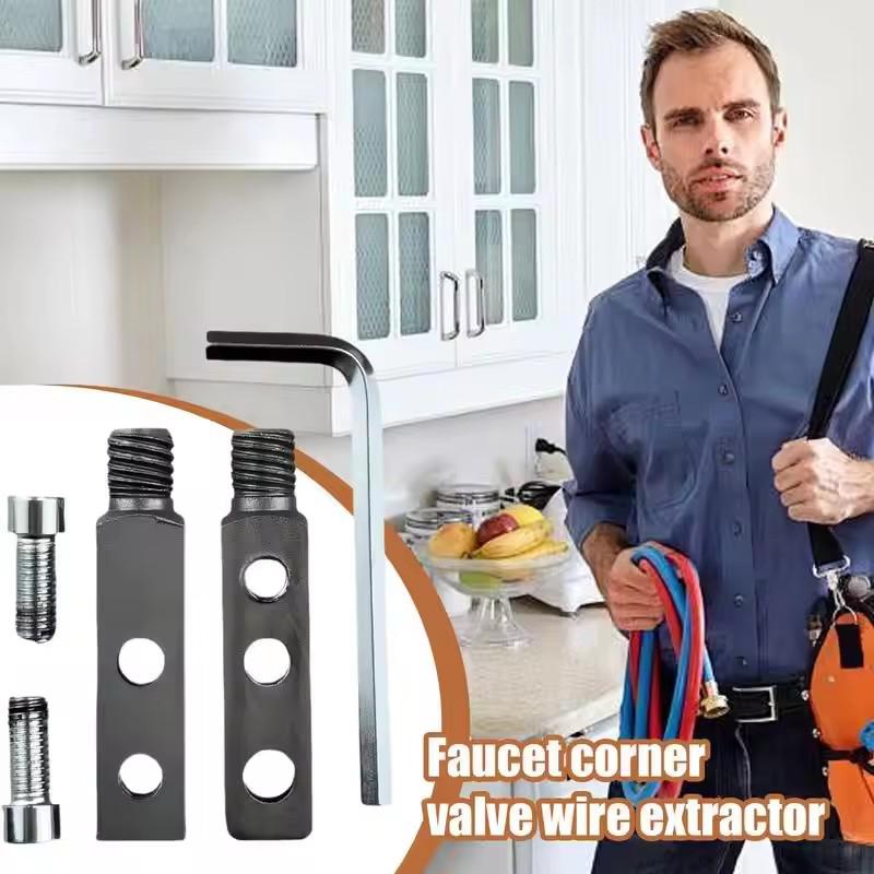 Faucet Valve Screw Extractor Multifunctional Stripped Screw Extractor Damaged Bolt Removing Tool Portable Toolbox Supplies