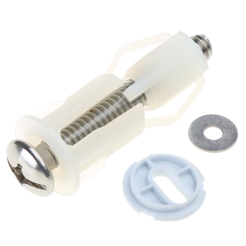 Professionell Uppgradering av Toalettsits-ABS-Expansionsbultar med Vit Täckplåt Toalettlocksskruvar med 18 mm Distansdelar