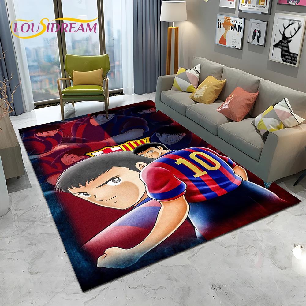 Captain Tsubasa Anime Soccer Cartoon Carpet Rug for Home Living Room Bedroom Sofa Doormat Decor,kids Area Rug Non-slip Floor Mat