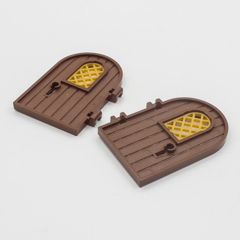 Non-Toxic 20Pcs Moc 64390 Door 1X4X6 Round Top With Pane Window And Keyhole Enlighten Building Blocks Bricks Toys Compatible Construction