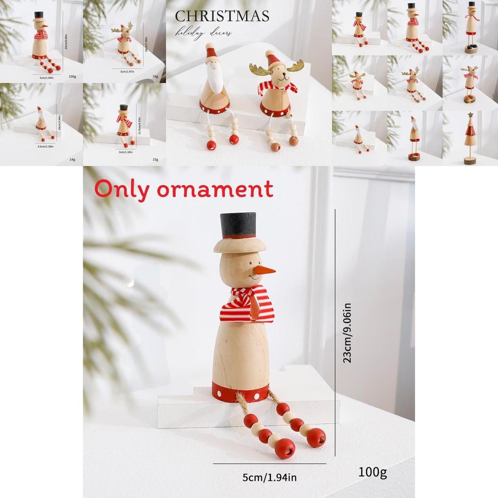 Santa Claus Reindeer Snowman Wooden Tabletop Ornament For Holiday Scene Setting