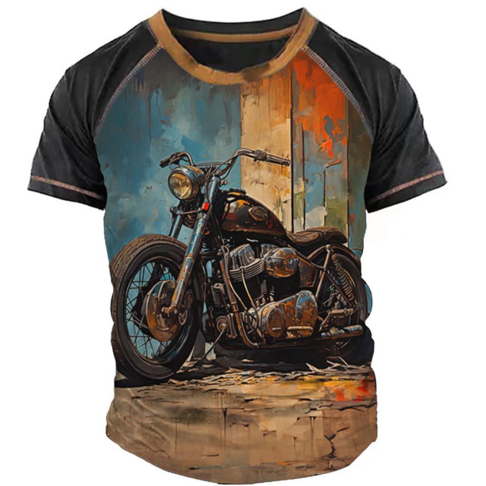 Herr Sommarkläder 3d Grafik T-shirts Vintage Motorcykel T-shirts Streetwear Kortärmade Toppar Herr Motorcykeltröjor Tee