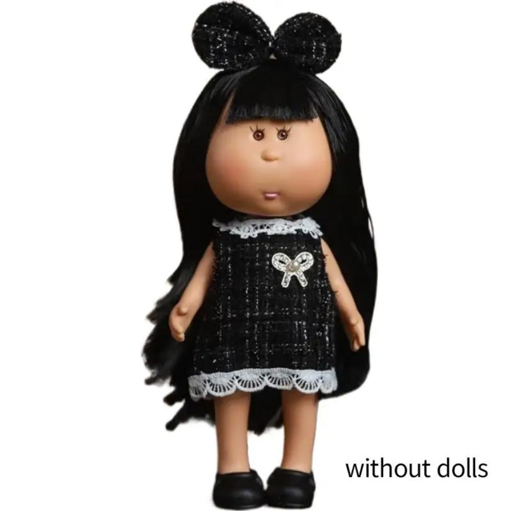 24cm Mini Potato Doll 5 Movable Joints DIY Vinyl Cute Dolls Toys Curly Hair 14cm Bean Eye Vinyl Doll Dark Skin Dress Up Doll Toy