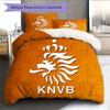 Niederlande Fußball Nationalmuster Bettwäsche Heimdekoration Geburtstagsgeschenk (1 Bettbezug + 2 Kissenbezüge, ohne Füllung),Fanartikel.