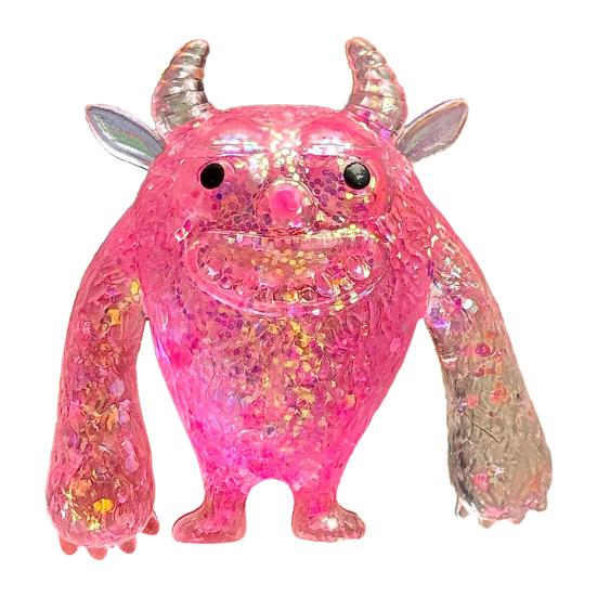 Cartoon Cow Squeeze Toy with Glitter Stress Relief Cattle Demon Sugar Ball Sensory Toy Relaxation Anxiety Reduction Animal Fidget Toy