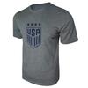 U.S. Soccer Federation USWNT Logo Adult T-Shirt Add NAME & NUMBER Grey W/ Blue