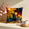 Mode LLeonid Afremov Olieachtige Kussenhoes Stijlvolle Wasbare Kussensloop Ideaal voor Bank Slaapkamer Auto Decoratie