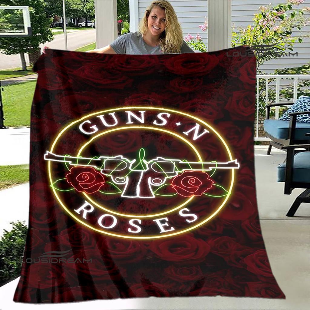 Guns n'roses band retrotryck filt Flanell Mjuk Komfortfilt Hem Resefilt Barn Varm Filt födelsedagspresent